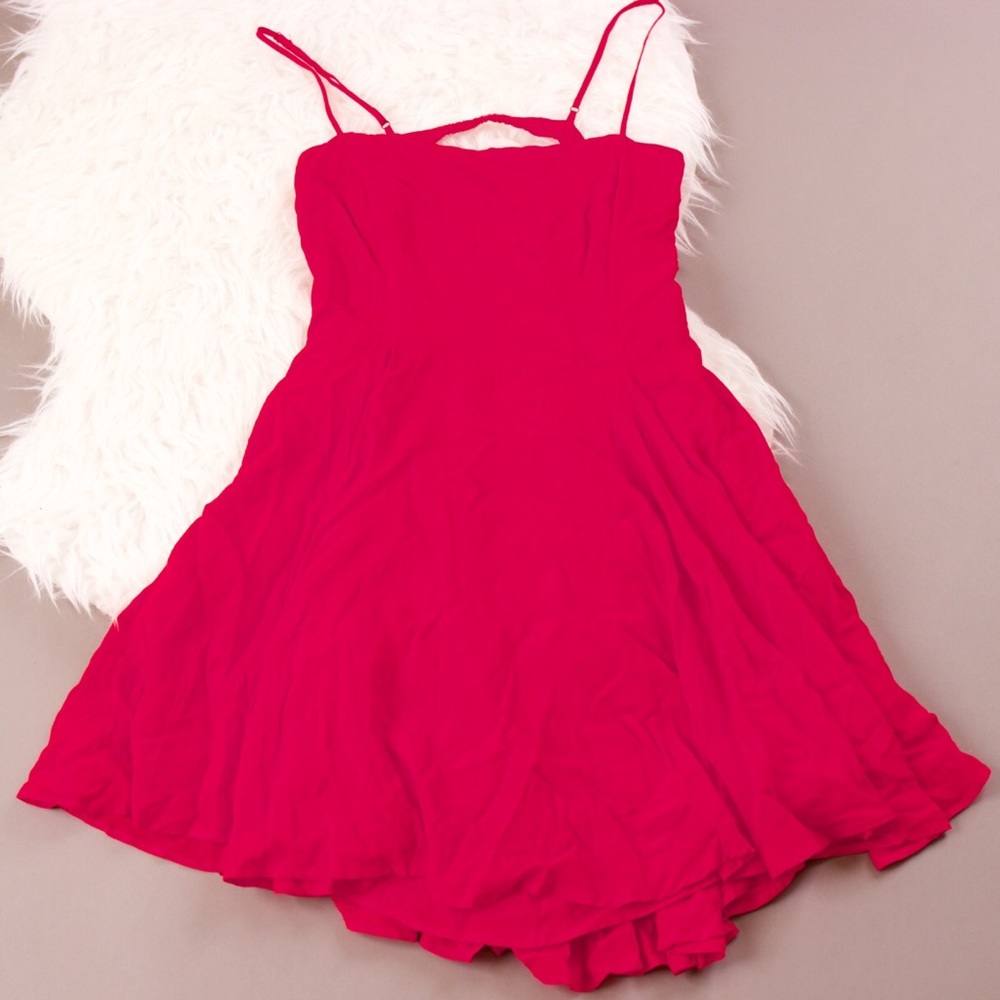 Silence and Noise red backless hi lo dress